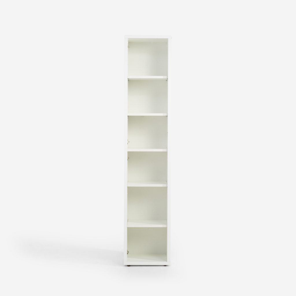 Úzká knihovna DISEGNO WHITE OFFICE bílý lesk