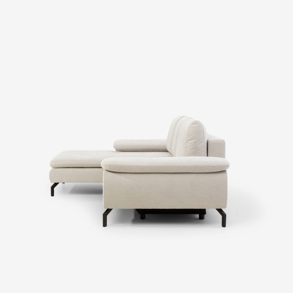 Světle šedo-béžová rozkládací rohová sedačka Vespa levá