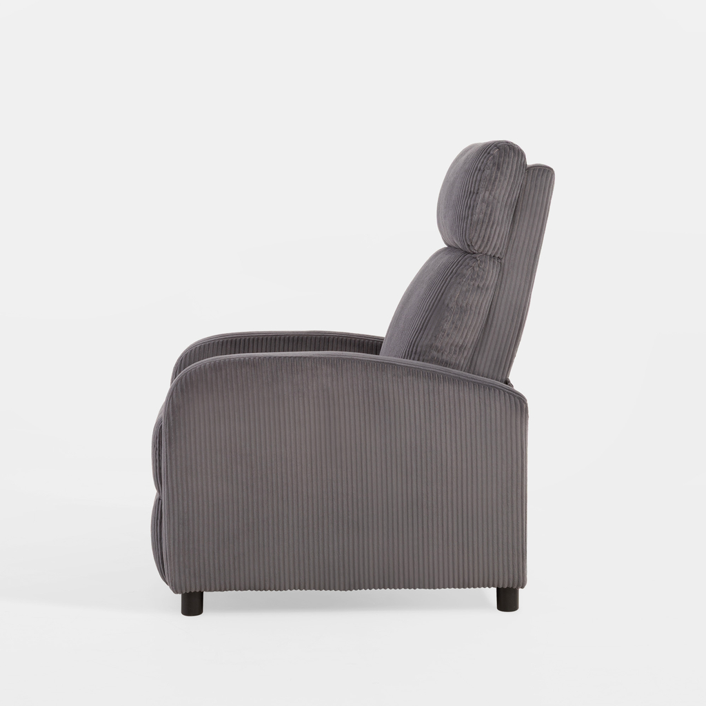 Křeslo s funkcí relax tmavě šedé BUMIO