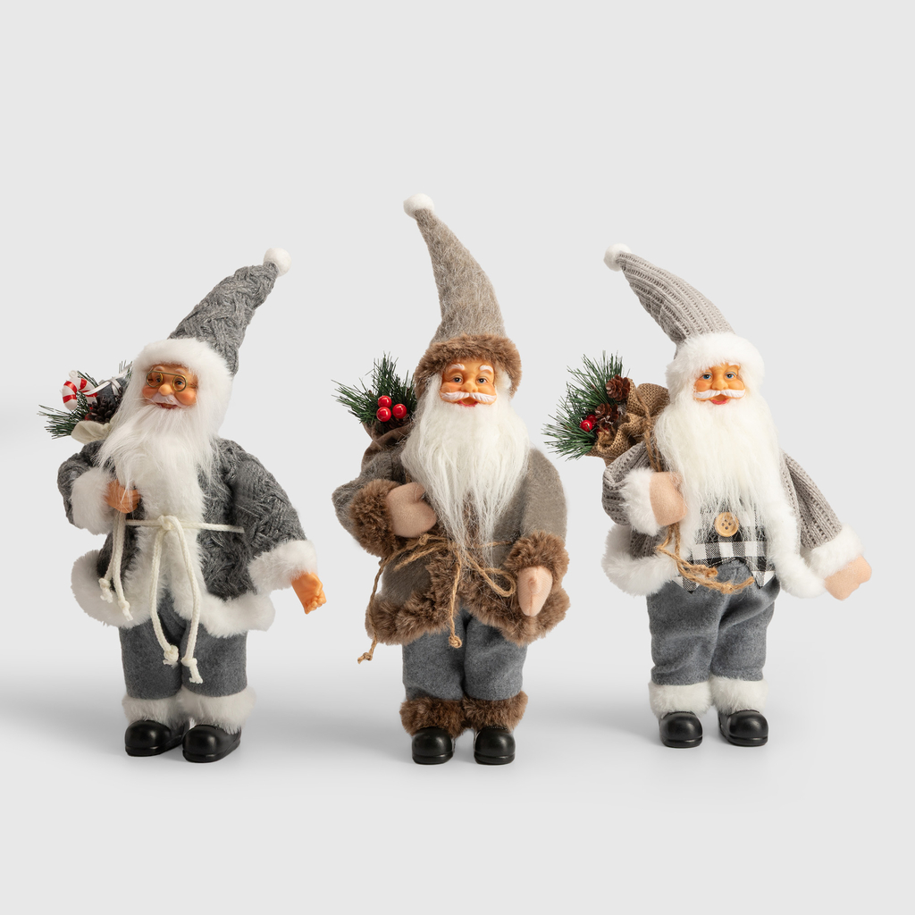 Vánoční figurka Mikuláš 40 cm šedohnědý