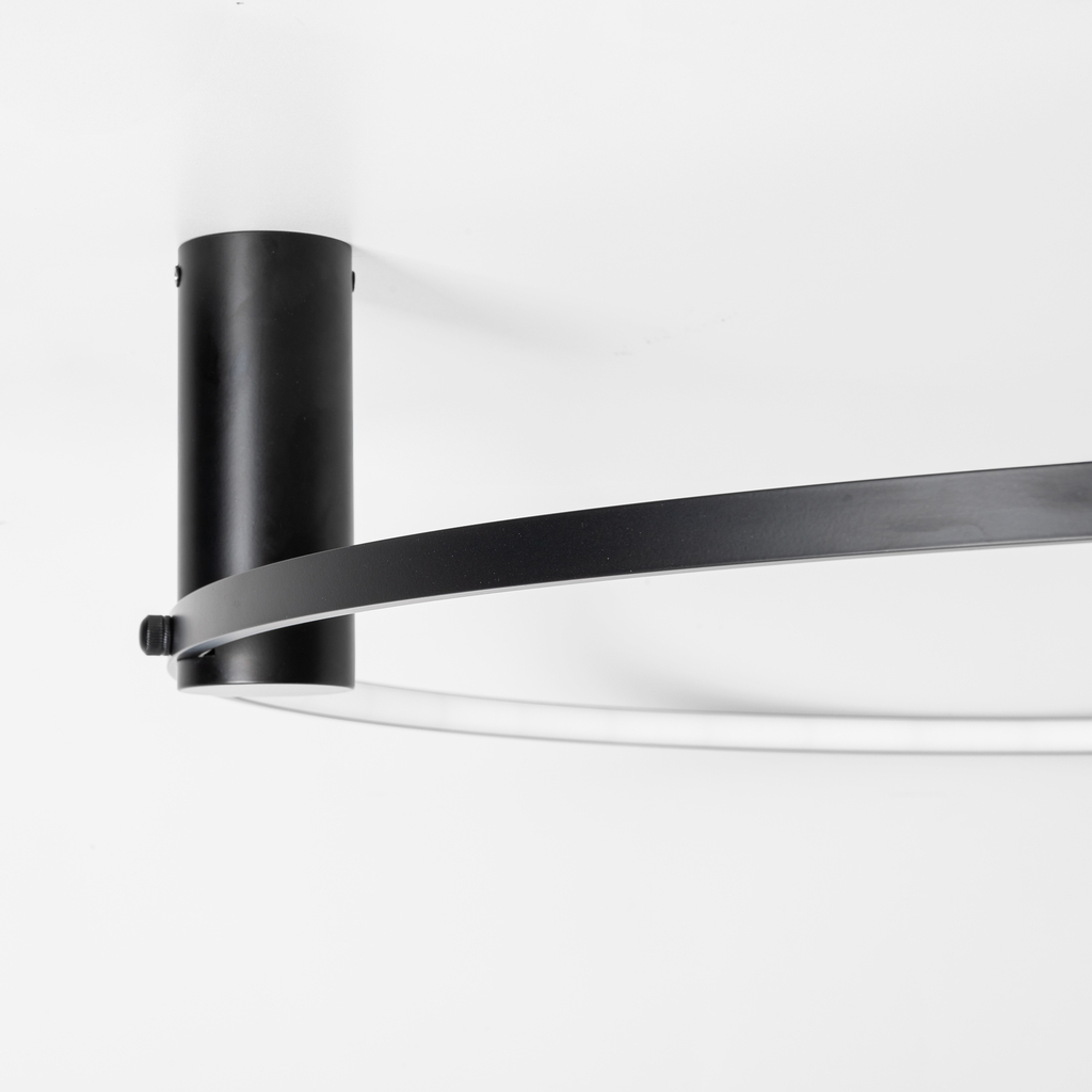 Černé kruhové stropní LED svítidlo HORIK 90 cm