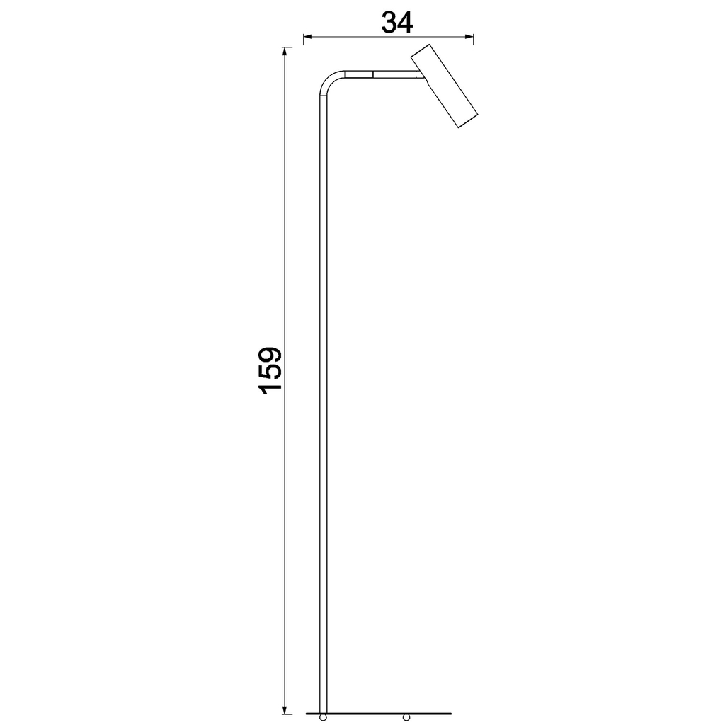 Černo-zlatá stojací lampa bodovka AXION