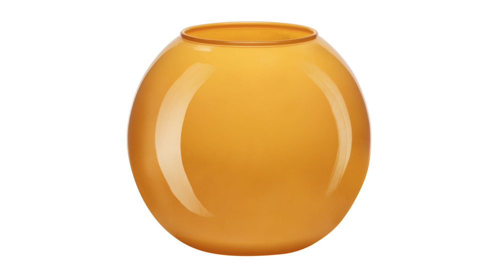 Žlutá kulatá váza 17 cm