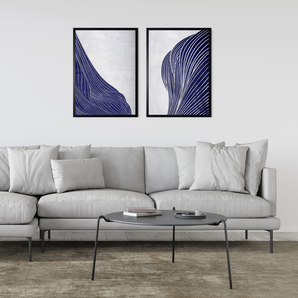 Obraz v černém rámu NAVY SHAPE I 50x70 cm