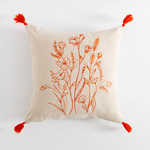 Povlak na polštář se střapci oranžový FLORIA 45x45 cm