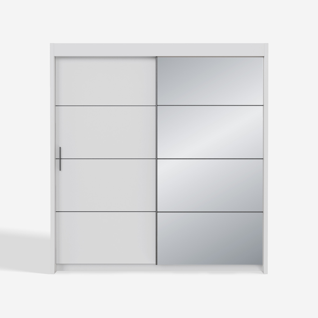 Zrcadlová skříň s posuvnými dveřmi 200 cm OTIS bílá