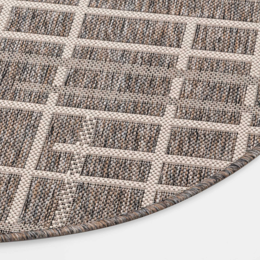 Kulatý koberec s mřížkou JUTA 100 cm, šedý