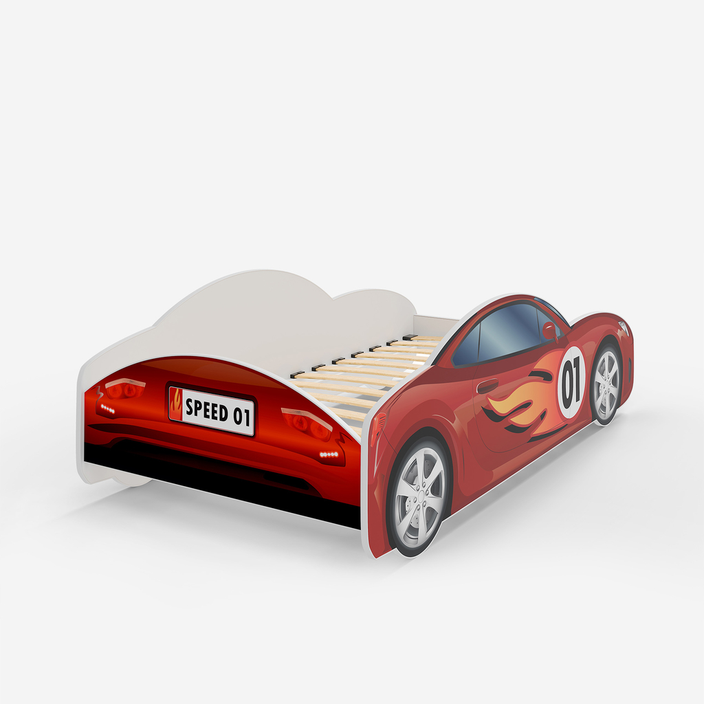 Postel ve tvaru auta červené SPEED 80x160