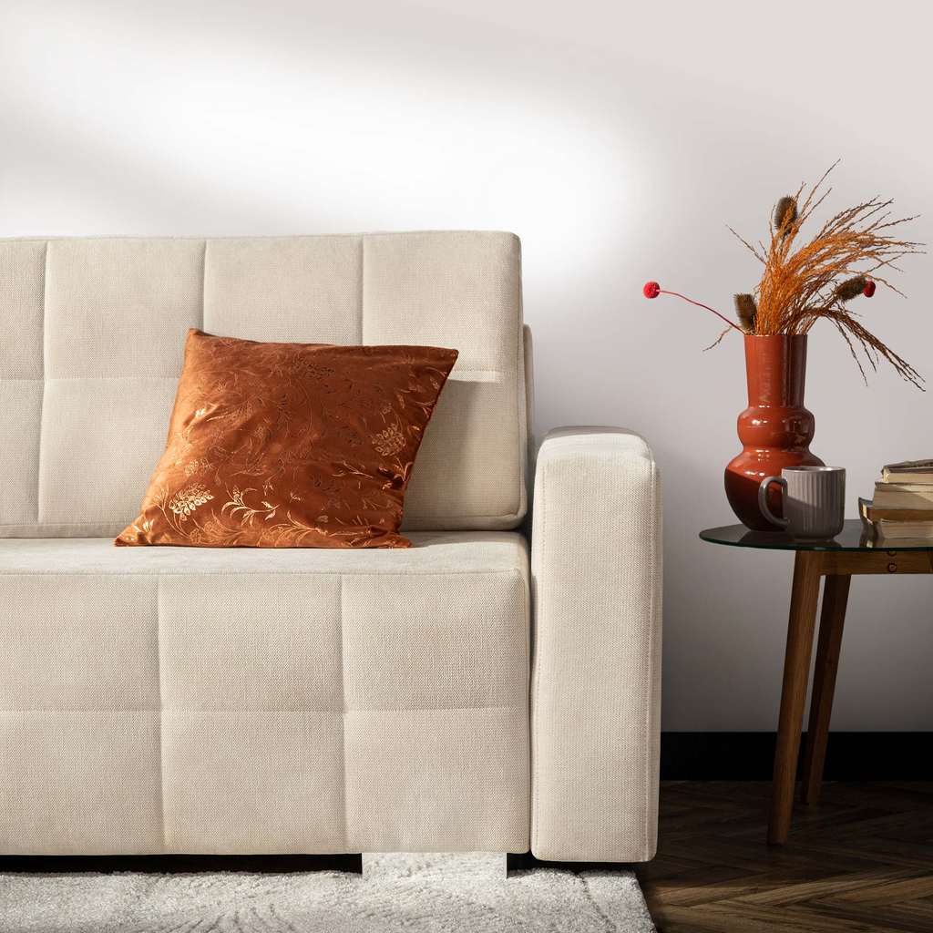 Rozkládací pohovka s prošíváním béžová LILA