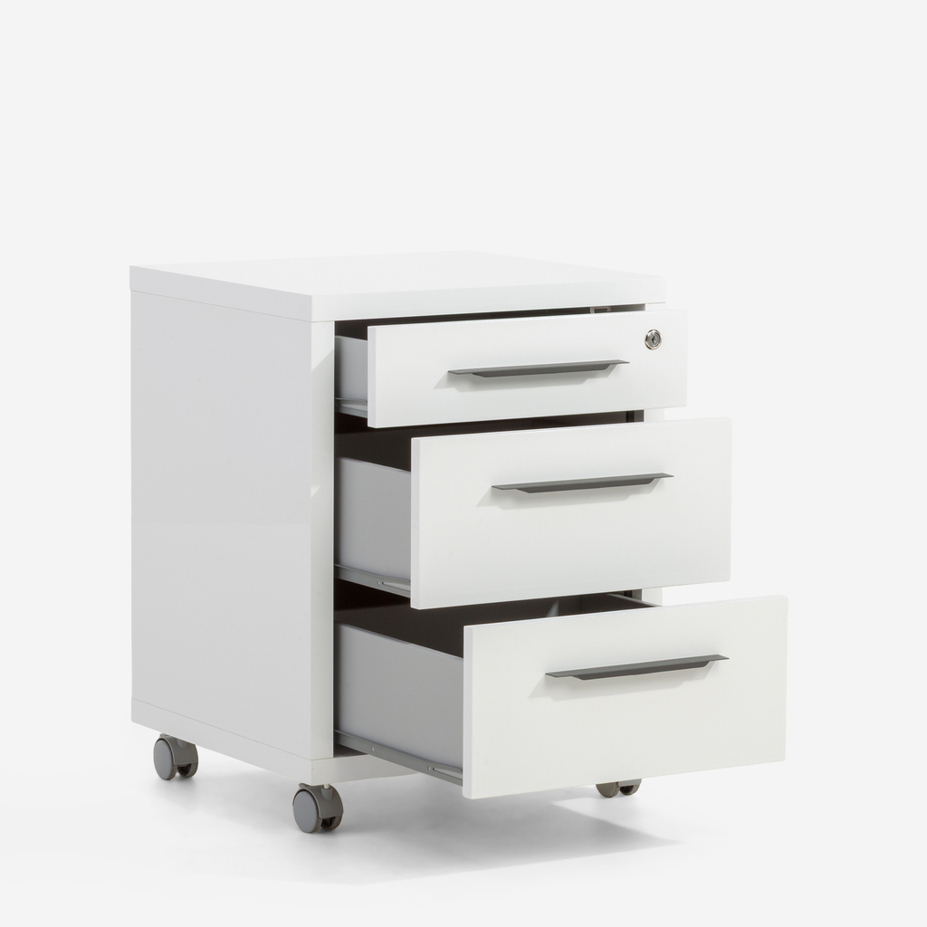 Zásuvkový kontejner DISEGNO WHITE OFFICE bílý lesk