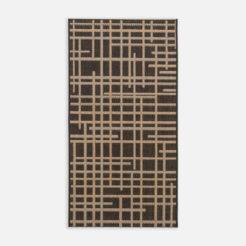 Koberec s mřížkou JUTA 80x150 cm, černý