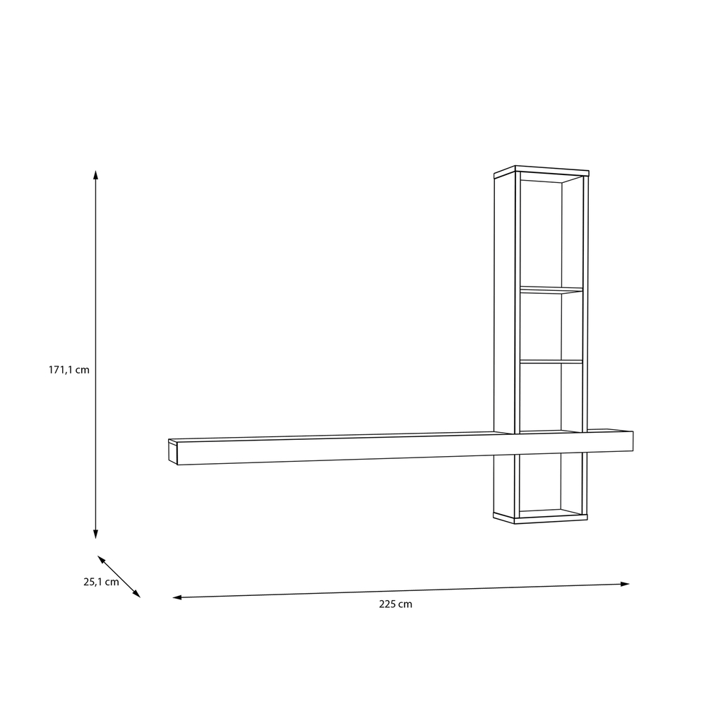 Závěsný panel pod TV LOUOTO