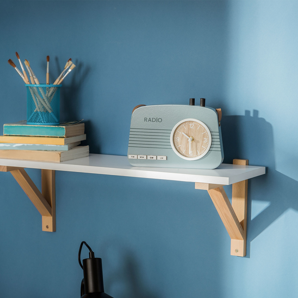 Dětské modré stojací hodiny RADIO