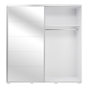 Zrcadlová šatní skříň s posuvnými dveřmi ONTARIO 24 bílá 230 cm