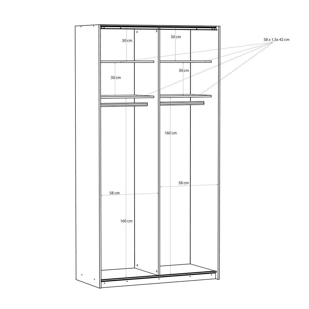 Zrcadlová skříň s posuvnými dveřmi FITIO mat 120 cm