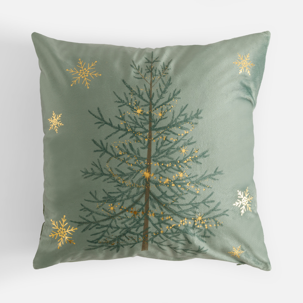 Dekorační povlak na polštář s vánočním stromečkem zelený AURORA 45x45 cm
