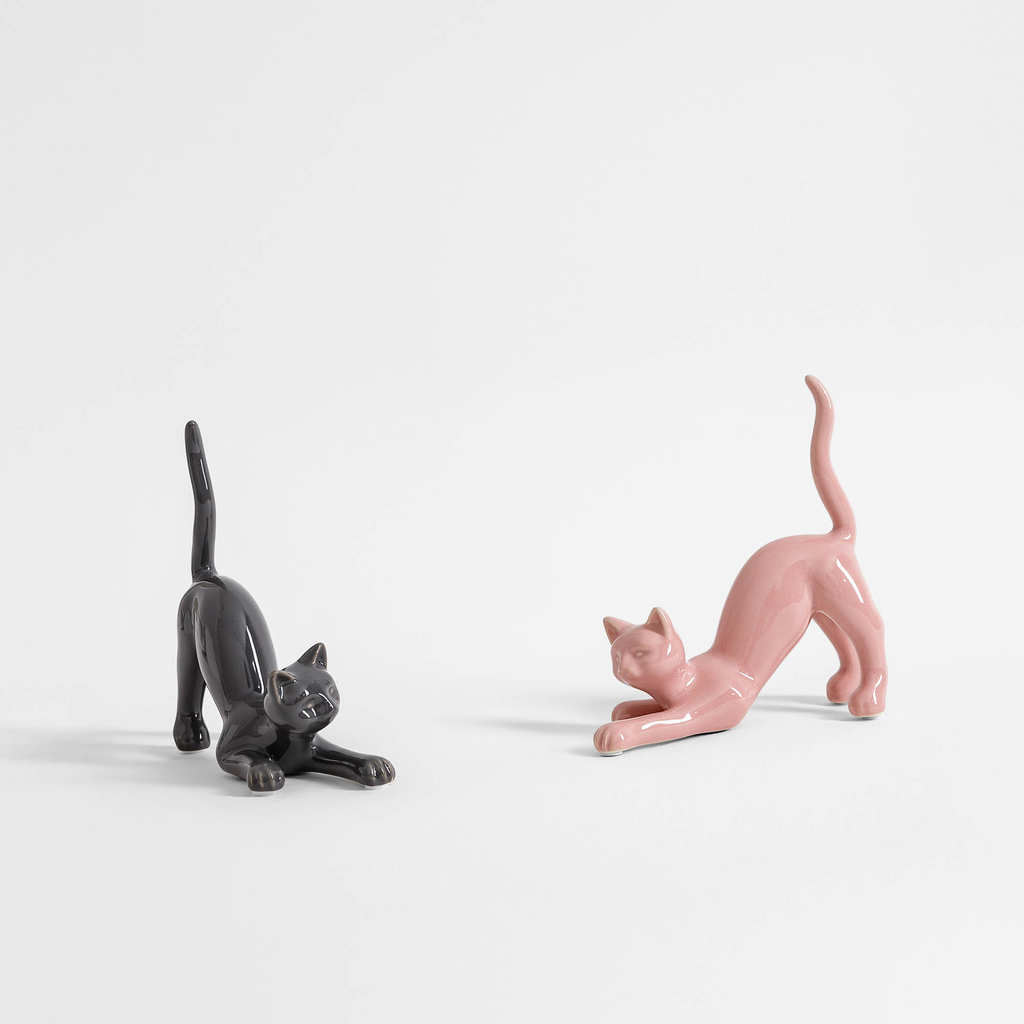 Figurka dekoracyjna KOT szary