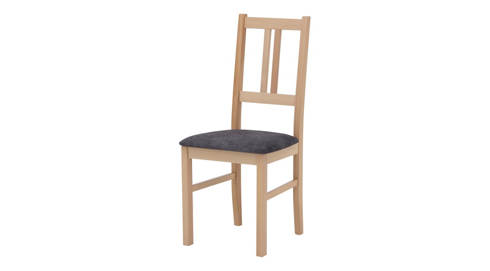 Dřevěná židle s šedým sedákem ONTIKA II