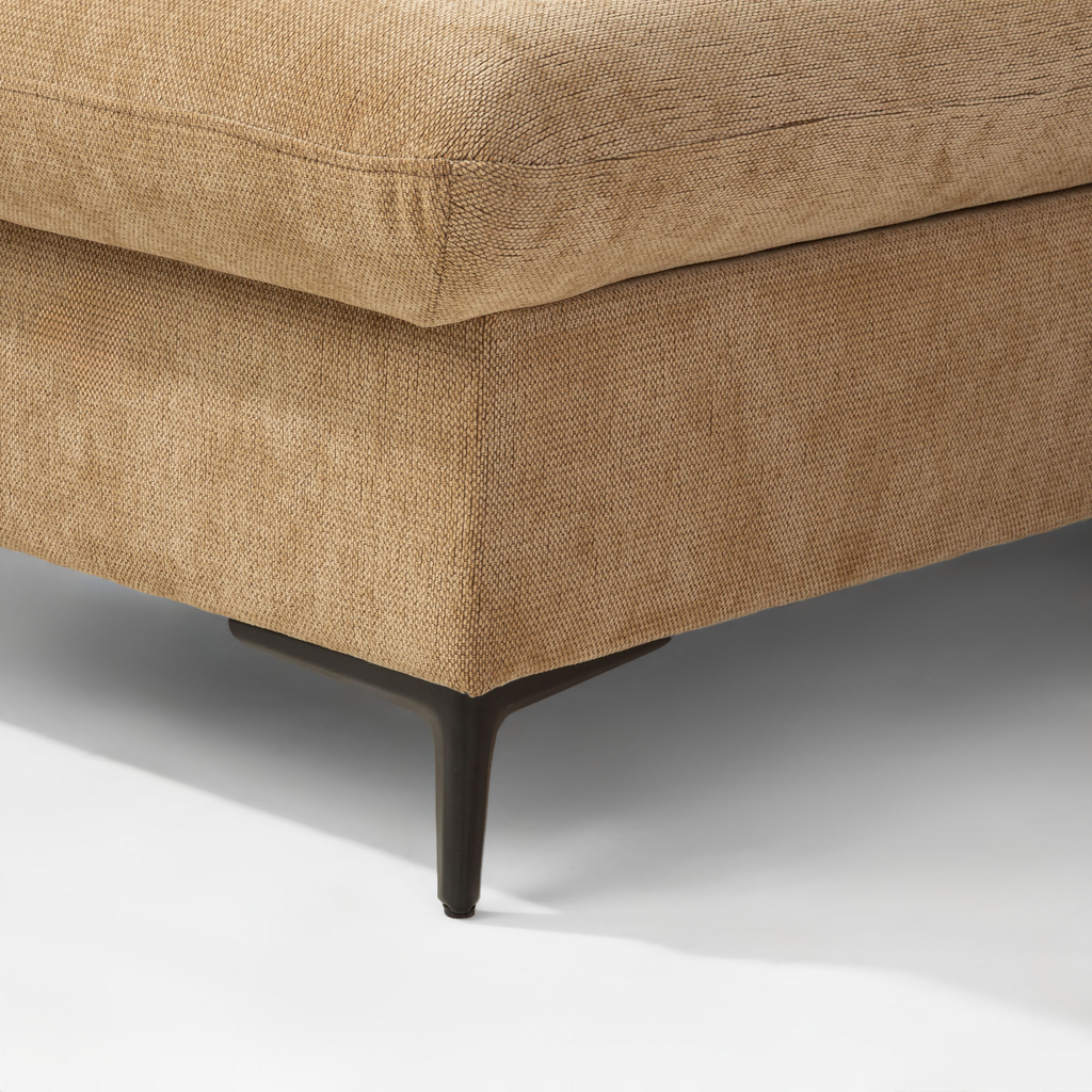 Světle hnědá rohová sedací souprava ve tvaru U GLOW levá