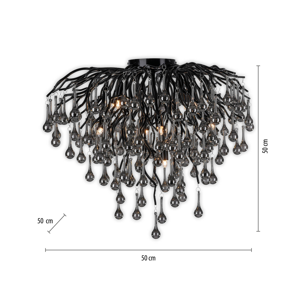 Stropní svítidlo ICICLE ⌀ 50 cm černé
