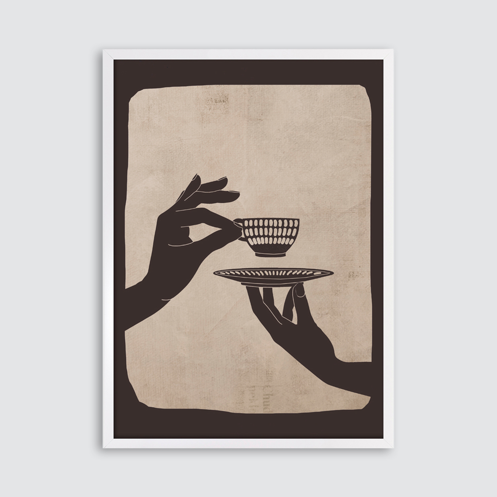Obraz v bílém rámu COFFE SHADOW 50x70 cm