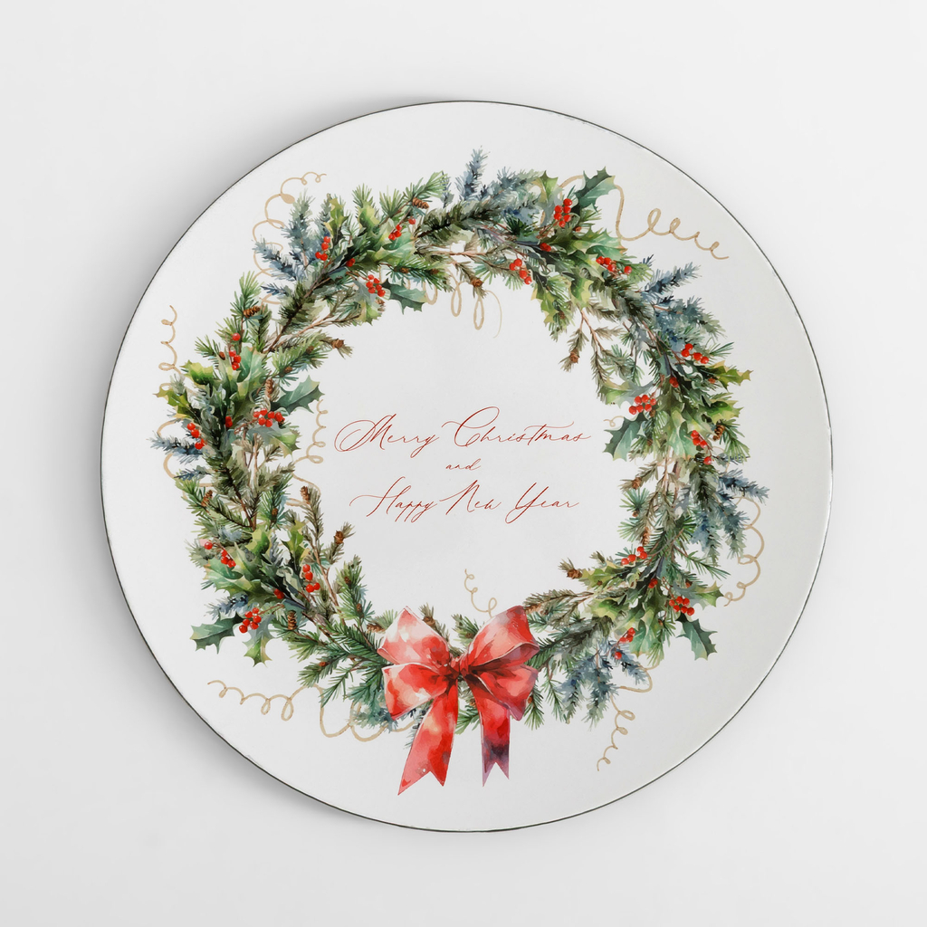 Dekorativní talíř bílý s věncem 33 cm