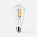 LED žárovka teplá barva ORO-CLARO-E27-ST64-7W-WW