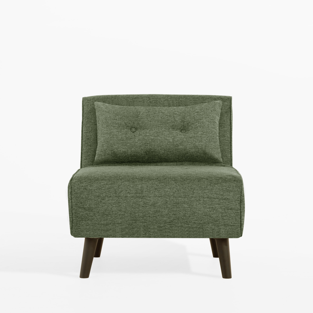 Rozkládací čalouněné křeslo zelené LAVILLA