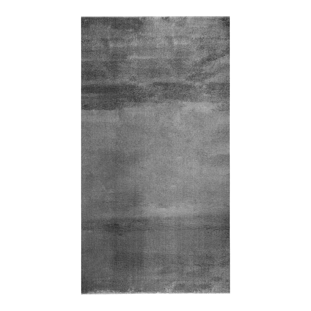 Antracitový huňatý koberec PULY 60x100 cm