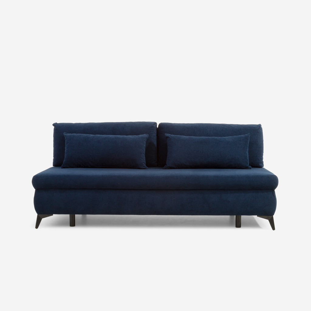 Třímístná rozkládací pohovka BARELLO tmavě modrá