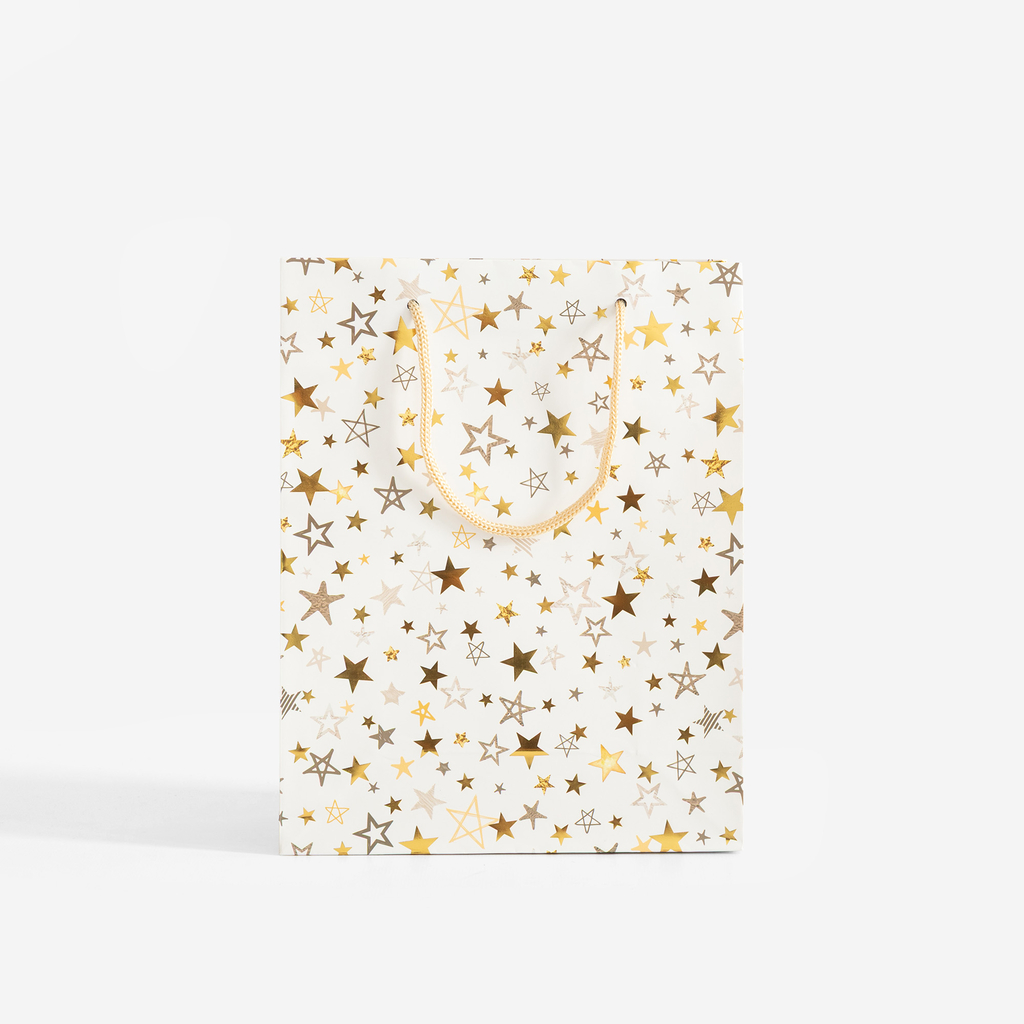 Vánoční dárková taška hvězdičky S MIX