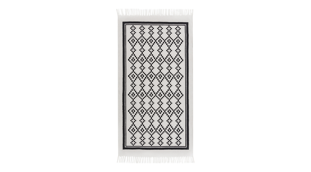 Černobílý koberec s kosočtvercovým vzorem SCANDI 80x150 cm