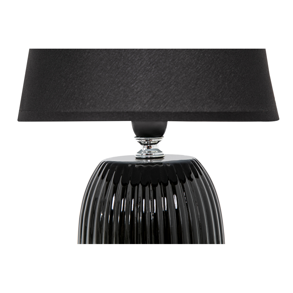 Černá keramická stolní lampa 28 cm