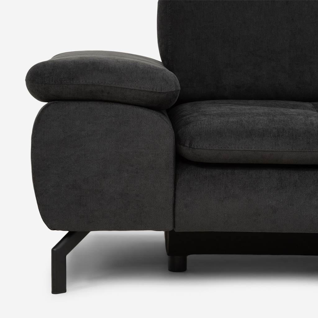 Černá rozkládací rohová sedačka Vespa pravá