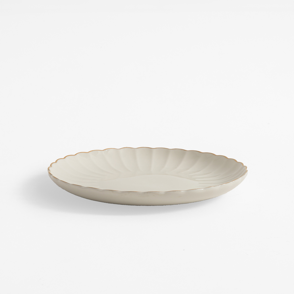 Porcelánový dezertní talíř se zlatým lemem 20,3 cm