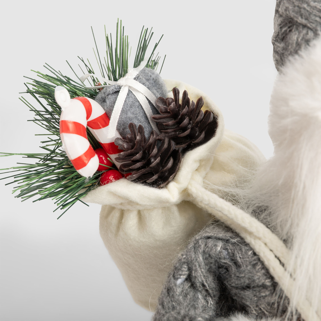 Figurka vánoční MIKULÁŠ šedá 40 cm