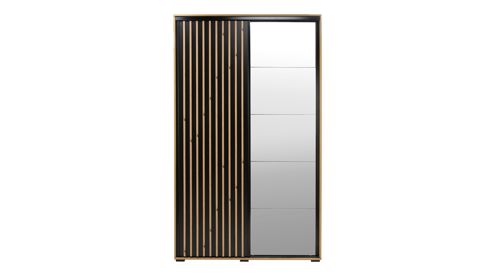 Skříň s posivnými dveřmi, lamelami a zrcadlem LIMA