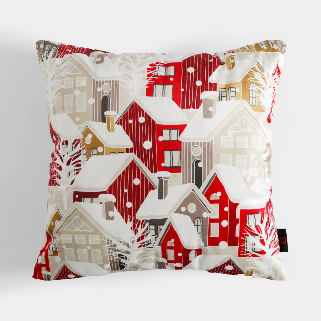 Povlak na polštář s vánočními domky GINGER 45x45 cm