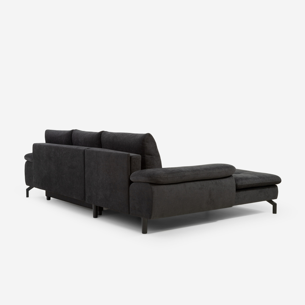 Černá rozkládací rohová sedačka Vespa levá