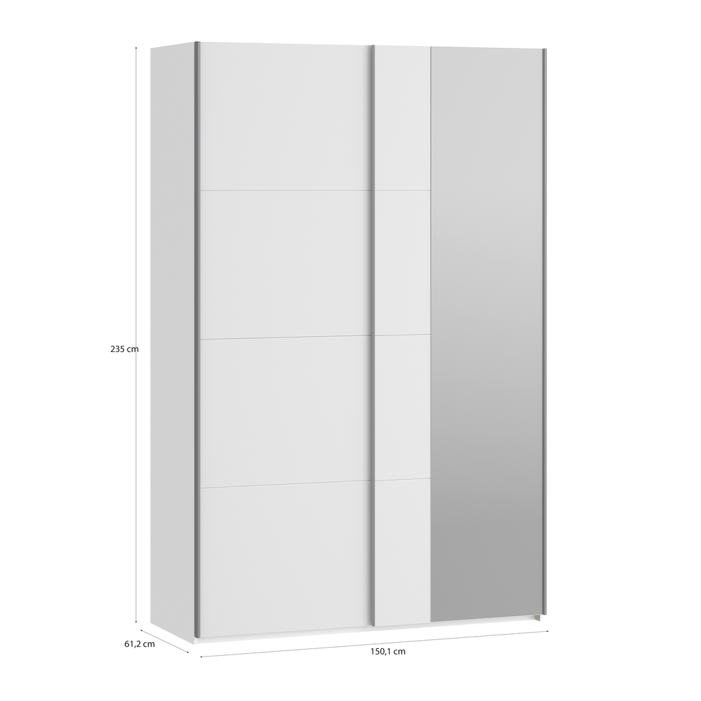 Zrcadlová skříň s posuvnými dveřmi FITIO mat 150 cm