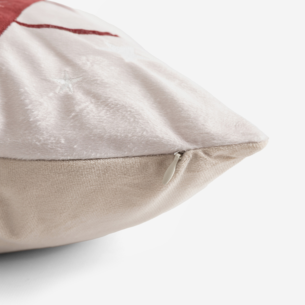 Povlak na polštář s vánočním motivem béžová CALIN 45x45 cm