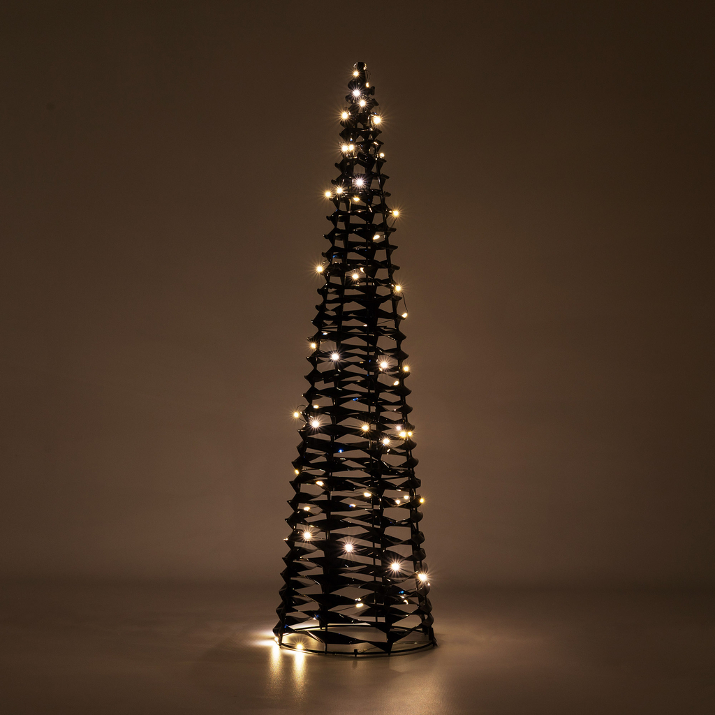 Vánoční LED stromeček kužel černý 60 cm