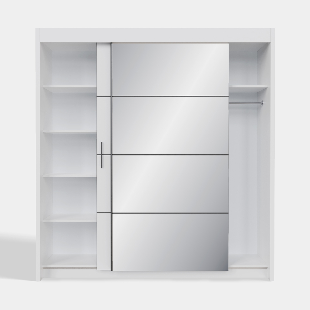 Zrcadlová skříň s posuvnými dveřmi 200 cm OTIS bílá