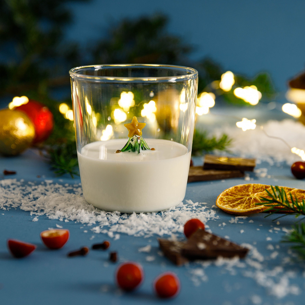 Sklenice na nápoje s vánočním stromkem uvnitř 350 ml