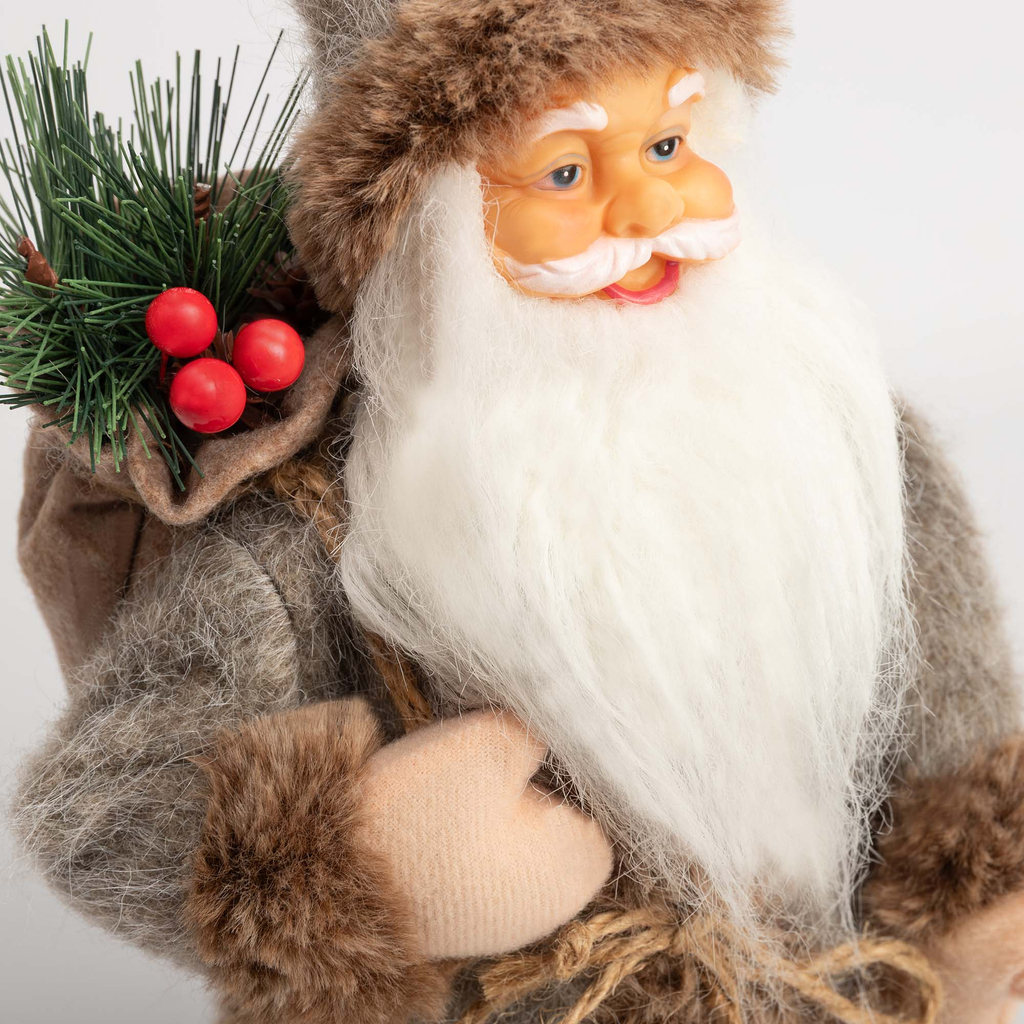 Vánoční figurka Mikuláš 40 cm šedohnědý
