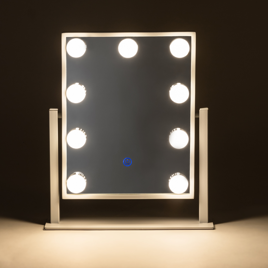 Bílé zrcadlo s LED osvětlením