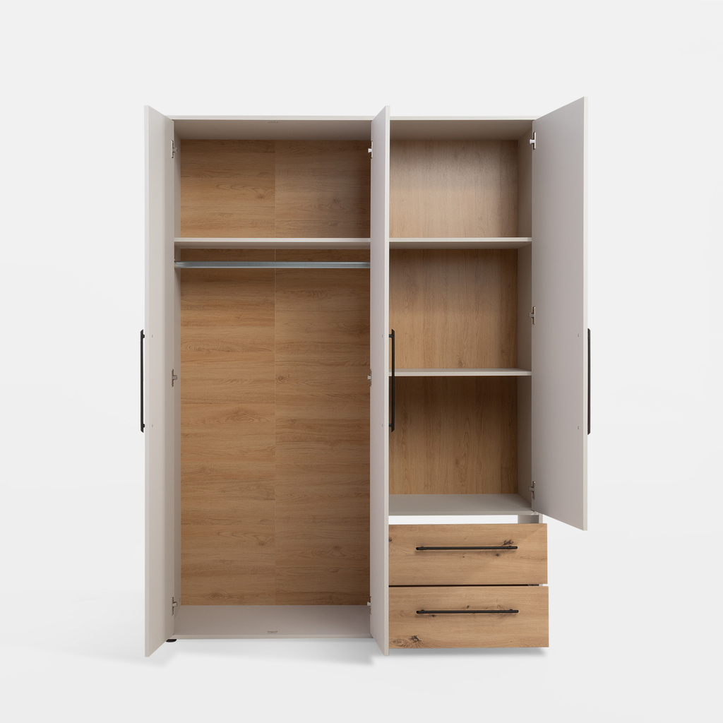 Šatní skříň se zásuvkami 3-dveřová CLOUDIN