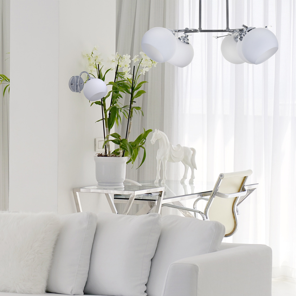 Stropní svítidlo s 5 stínidly stříbrné AJE-IRMA