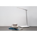 Bílá stolní lampa LED s bezdrátovou nabíječkou CLARA