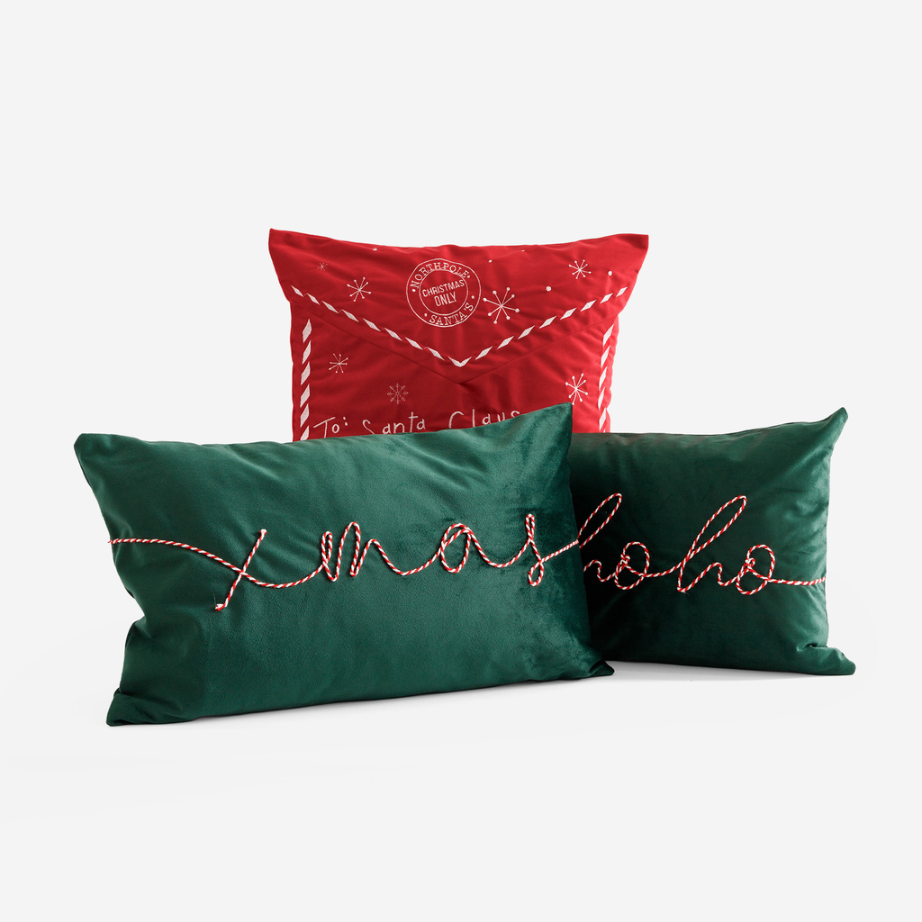 Vánoční povlak na polštář xmas zelený HOHHO 30x50 cm